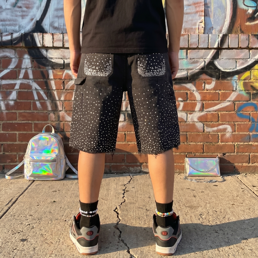 Rhinestone Baggy Jorts