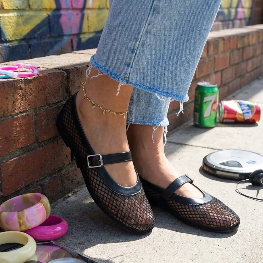 Mesh Mary Jane Flats