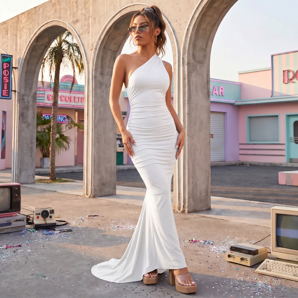 One Shoulder Maxi Dress