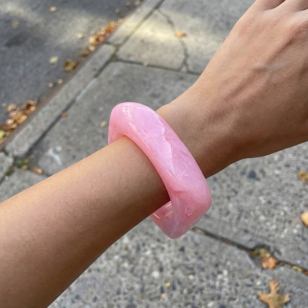 Y2K Chunky Marble Resin Bracelet