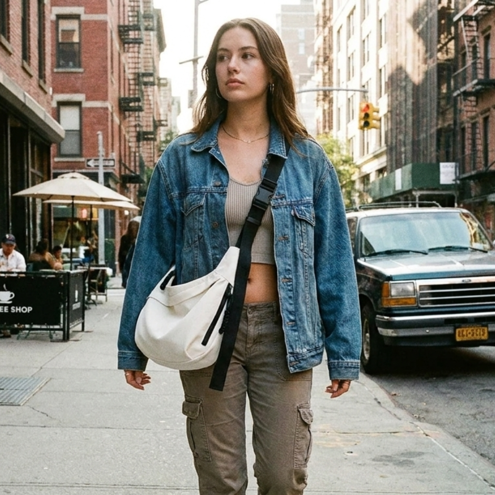 Nylon Hobo Shoulder Bag