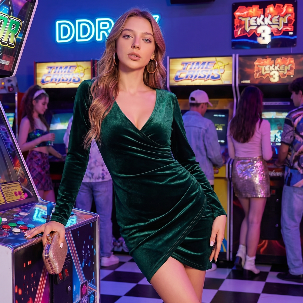 Velvet Y2K Mini Dress