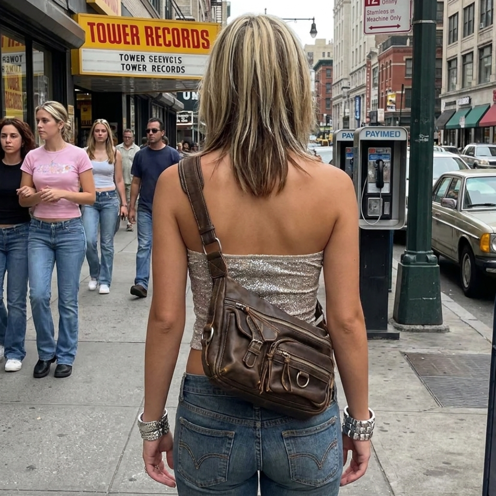 Vintage Moto Shoulder Bag