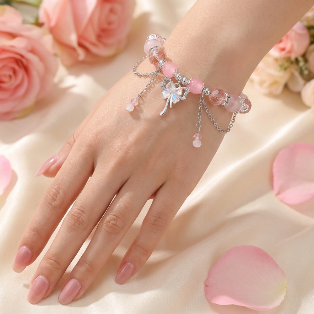 Cherry Blossom Beaded Bracelet