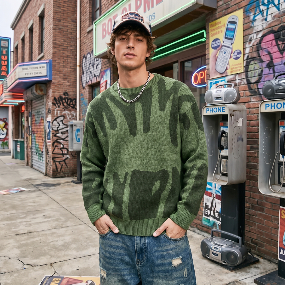 Y2K Abstract Pattern Sweater