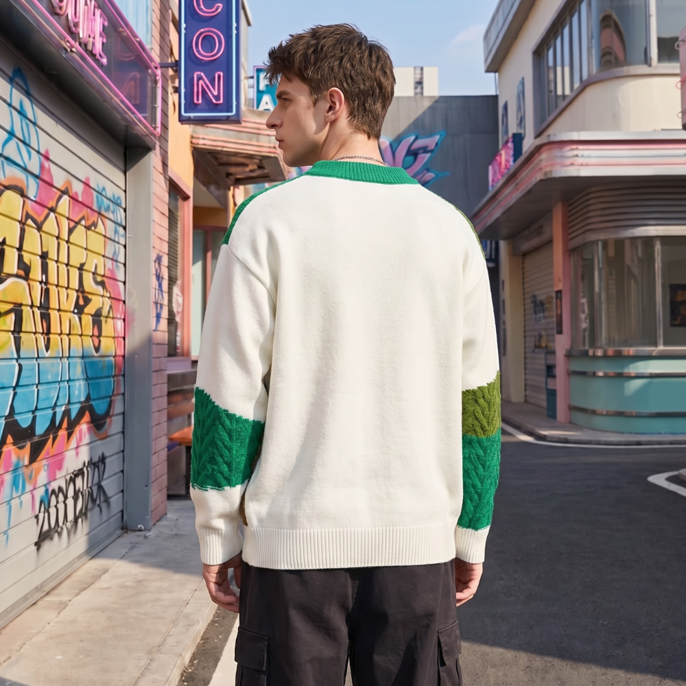 Oversized Y2K Patchwork Sweater