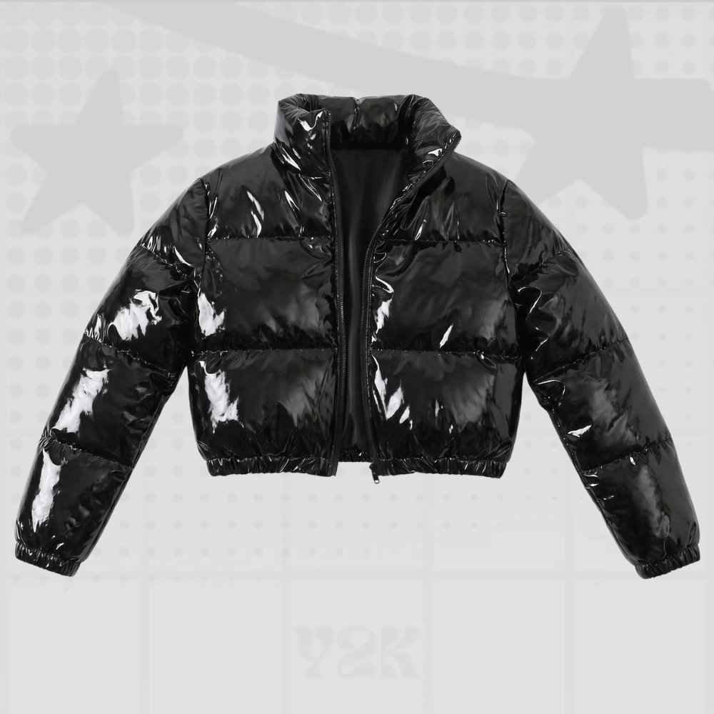 Faux Leather Cropped Y2K Jacket