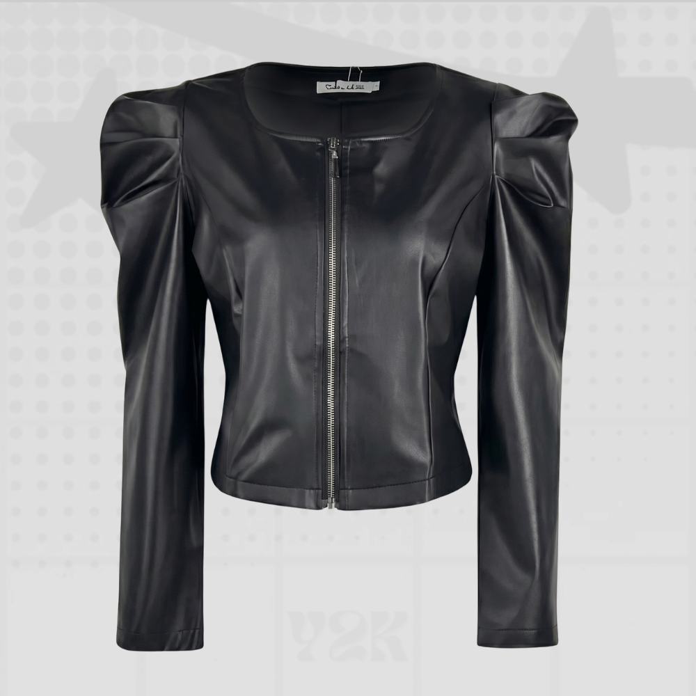 Black Y2K Leather Jacket