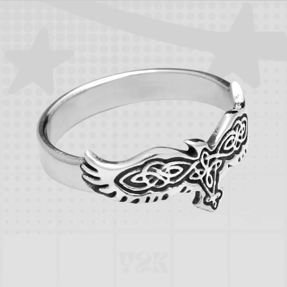 Y2K Silver Eagle Ring