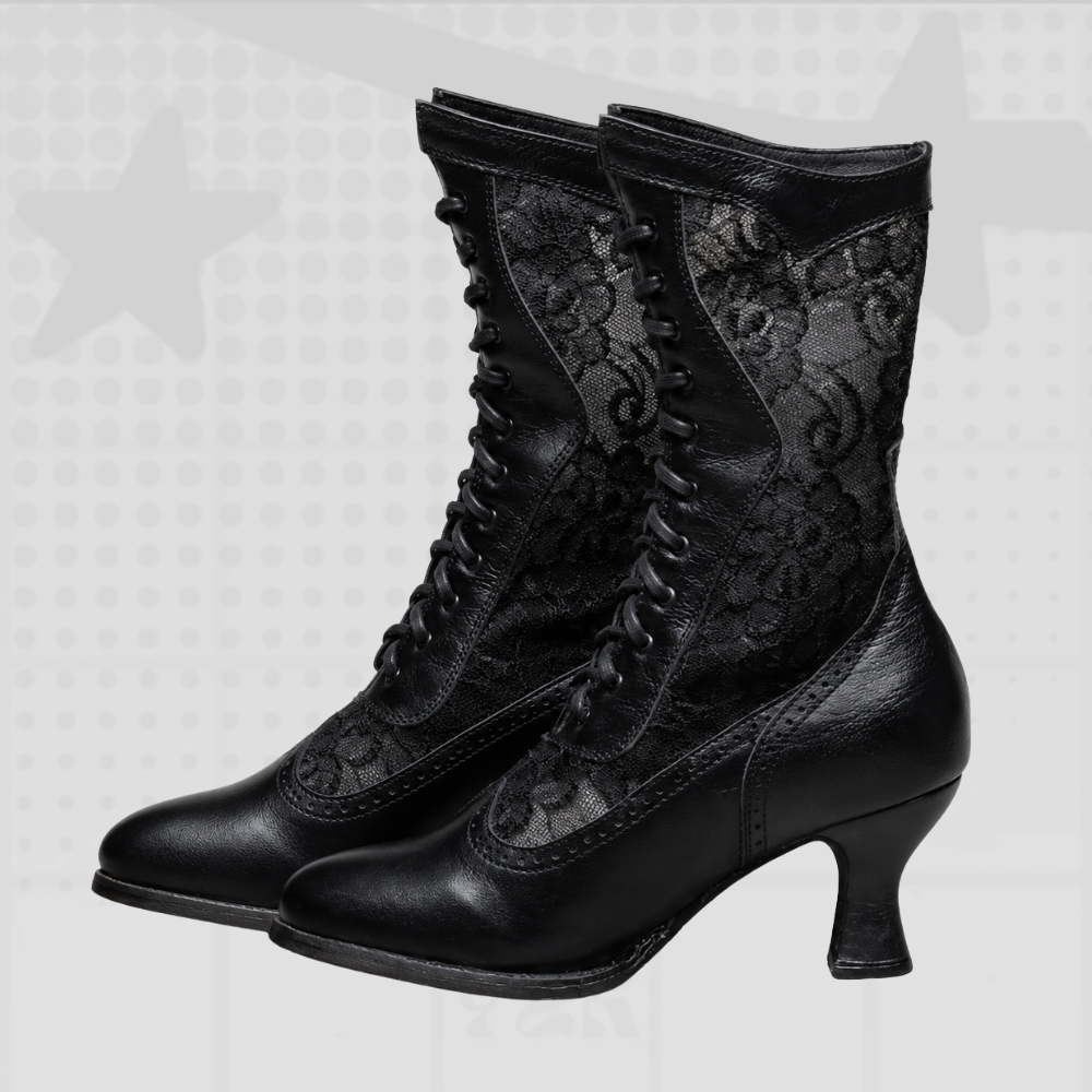Y2K Lace-Up Heeled Boots