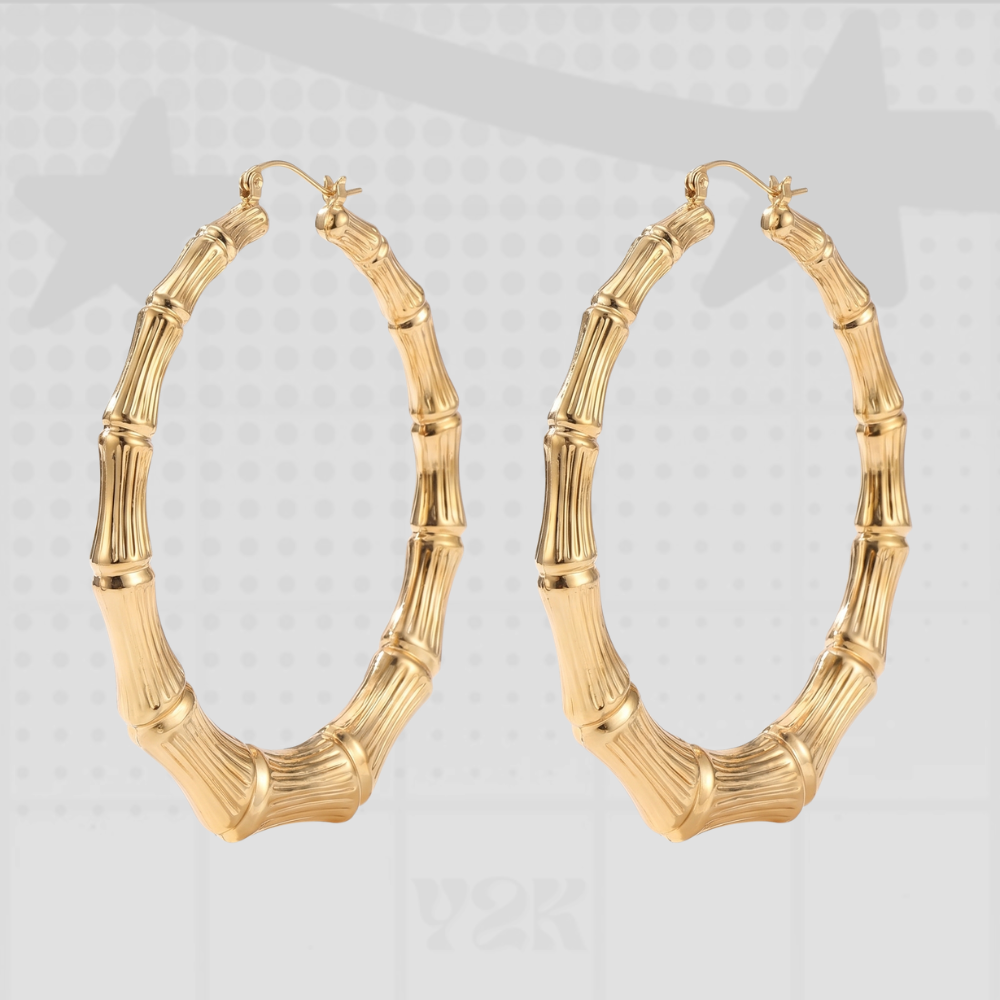 Y2K Bamboo Hoop Earrings