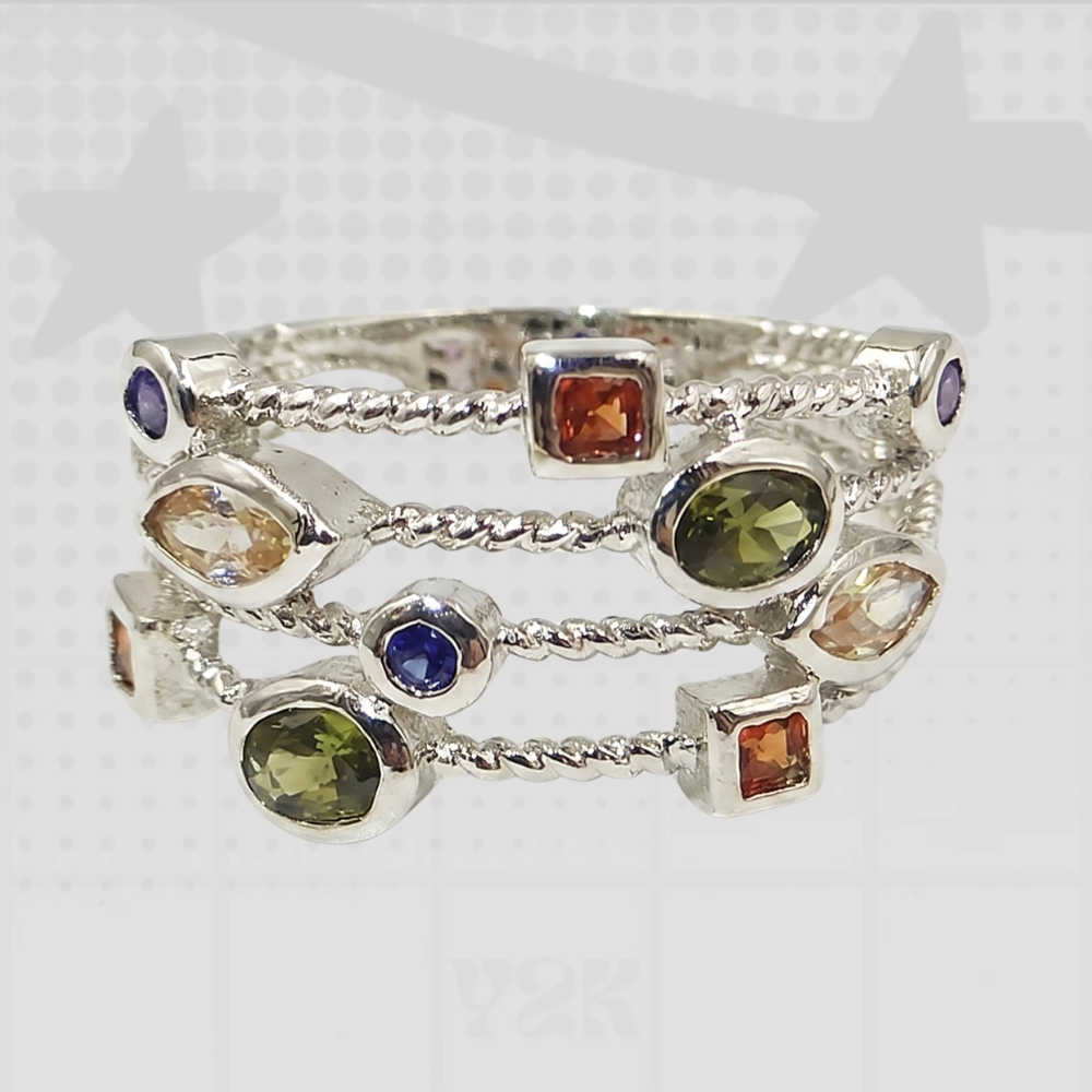 Y2K Gemstone Silver Ring