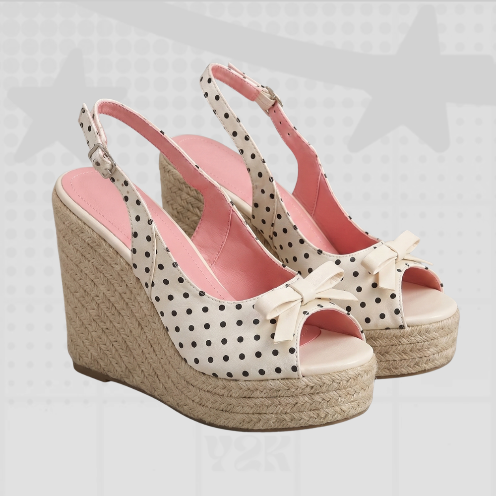 Woven High Heels Wedge Sandals