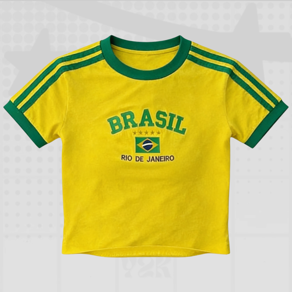 Brasil Crop Top Y2k