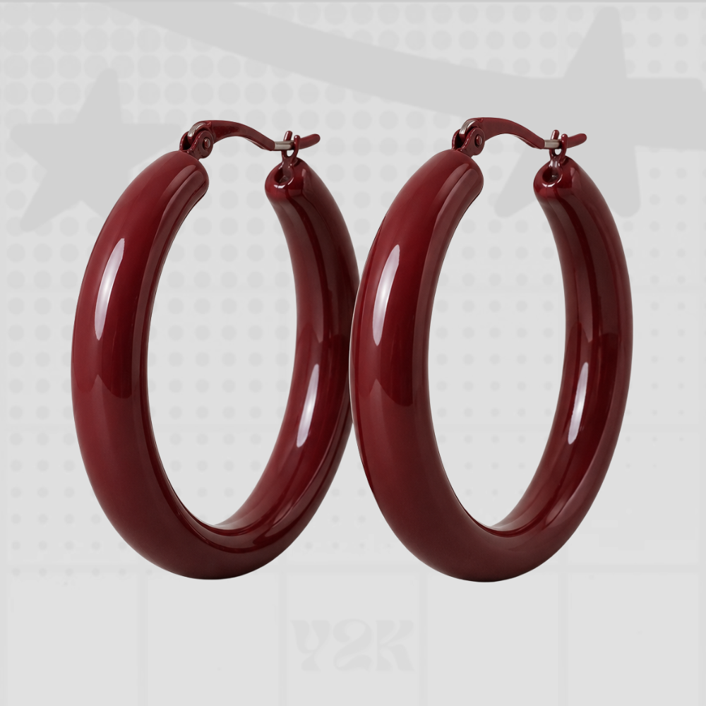 Y2K Red Large Hoop Earrings