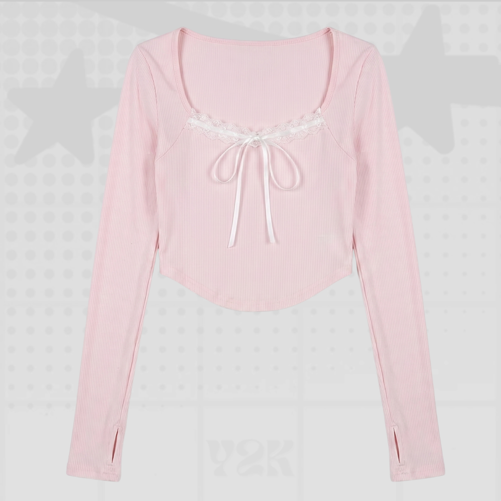 Long Sleeve Y2K Crop Top