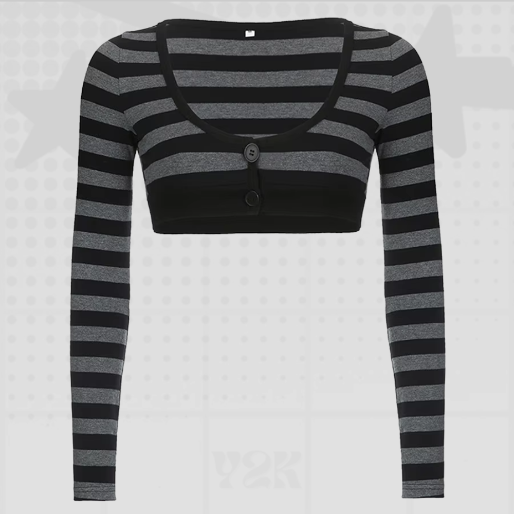 Striped Long Sleeve Y2K Shirt