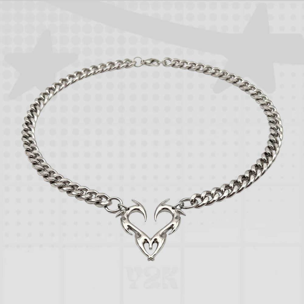 Tribal Y2K Heart Necklace