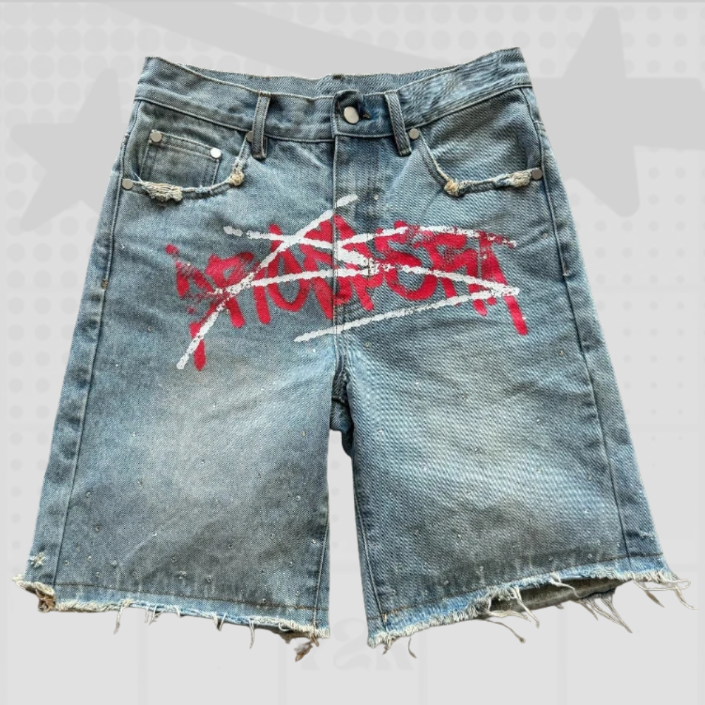 Y2K Graffiti Denim Jorts