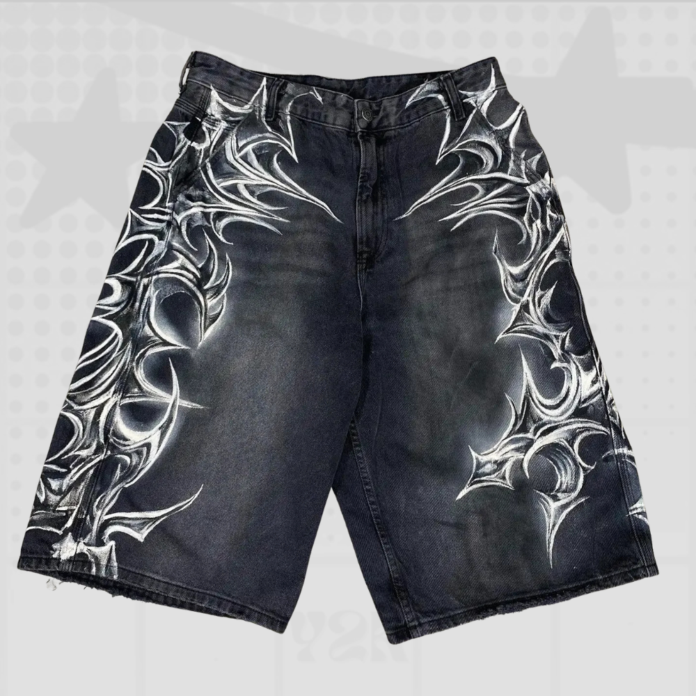 Y2K Tribal Denim Jorts