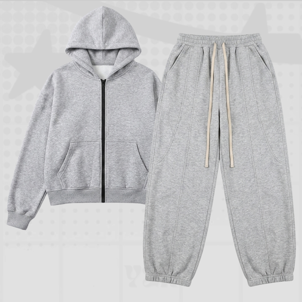 Gray Streetwear Tracksuit Y2K