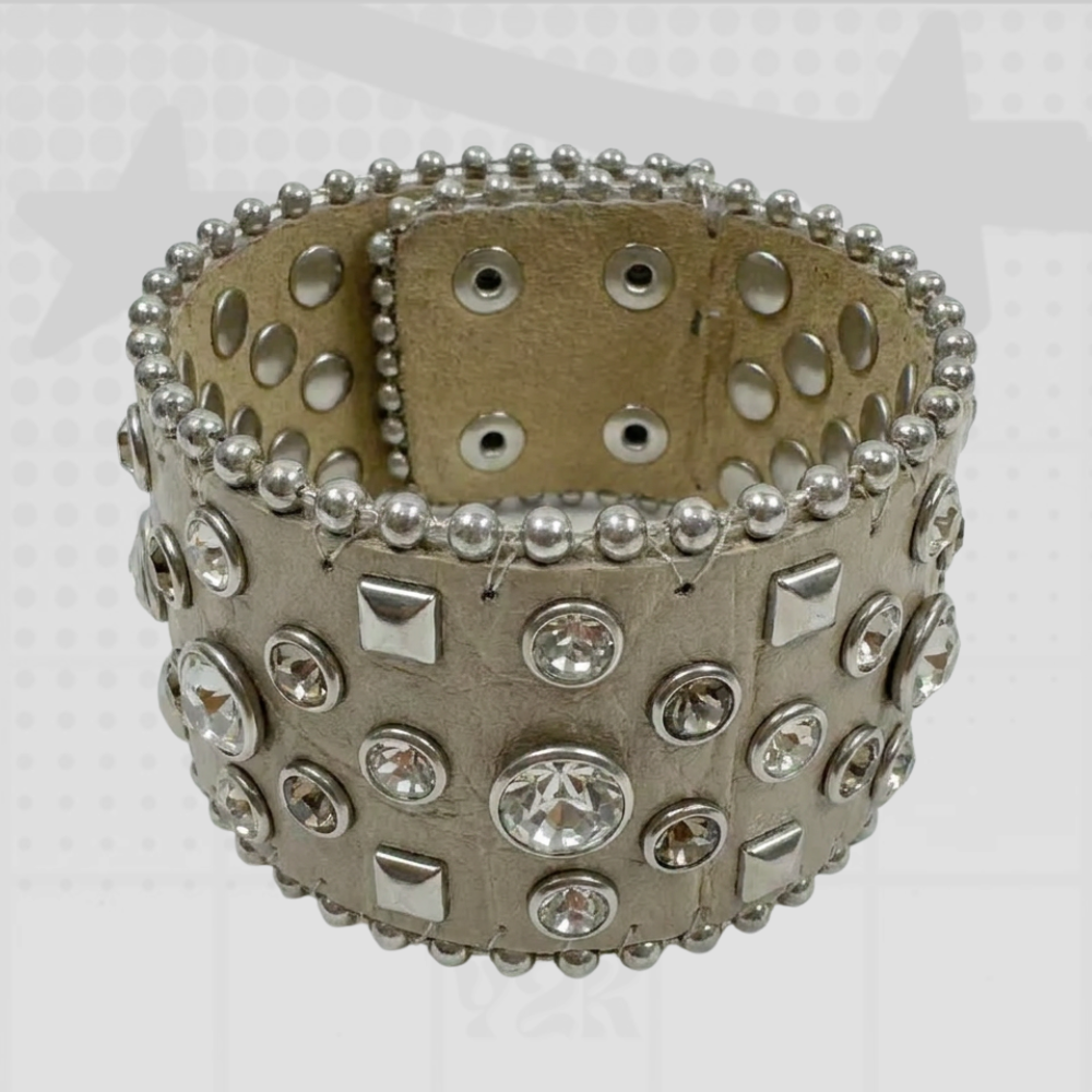 Y2K Rhinestone Snap Bracelet