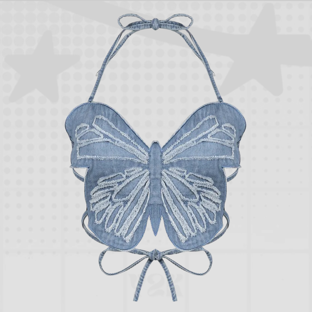 Butterfly Crop Top Y2K