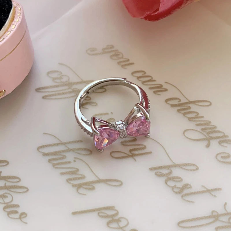 Pink Bow Y2K Ring