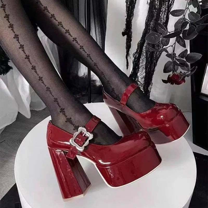 Glossy Y2K Platform Heels