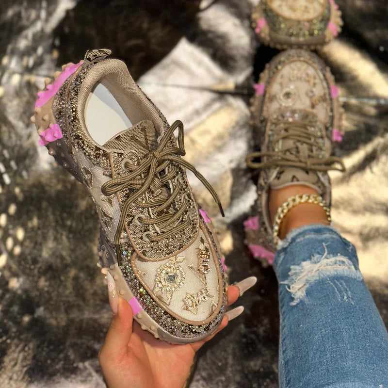 Y2K Rhinestone Sneakers