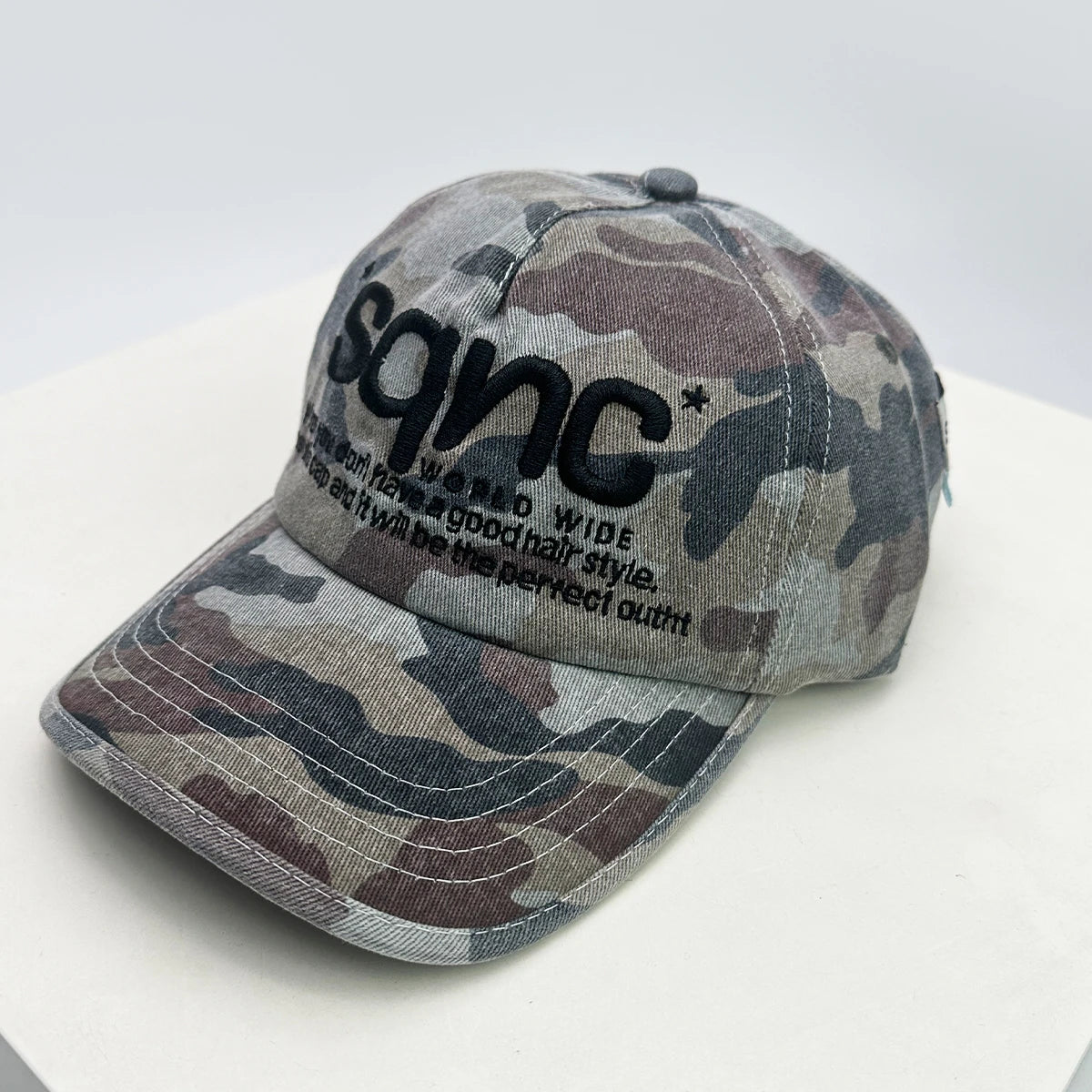 Y2K Camo Embroidered Cap