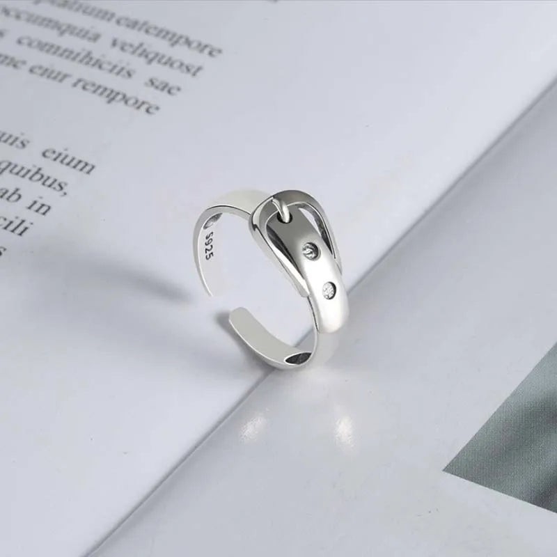 Silver Belt Adjustable Rings