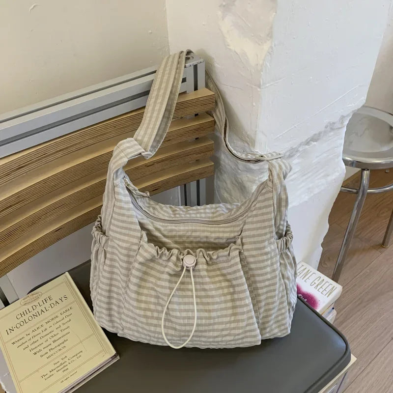 Y2K Plaid Shoulder Bag