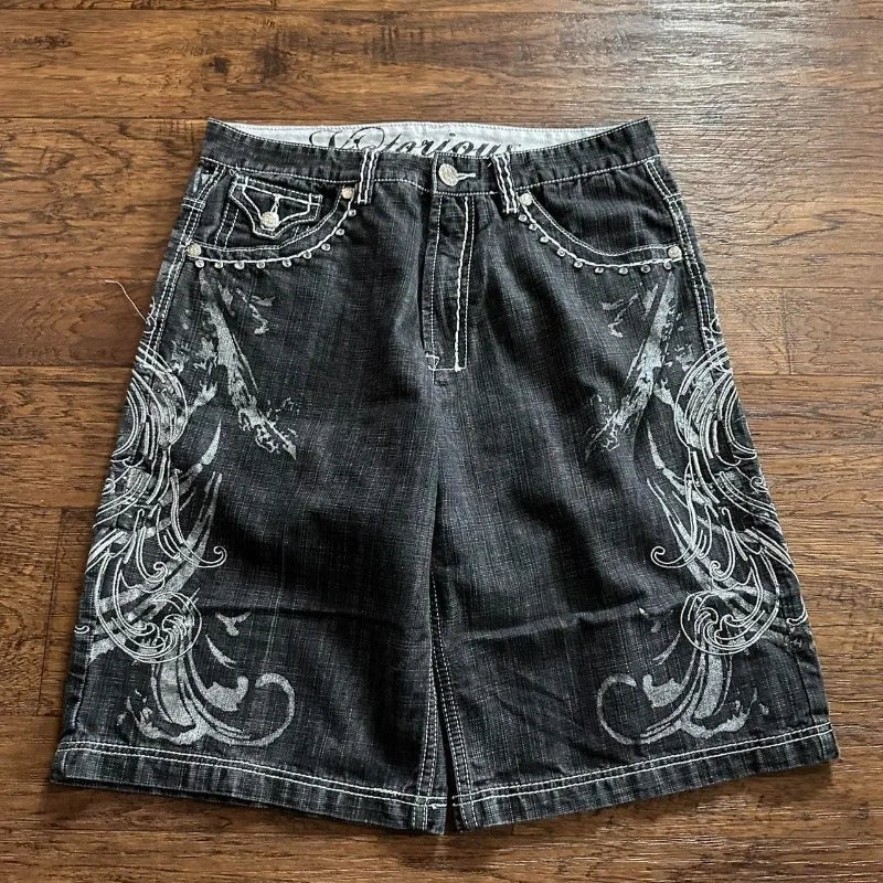 Y2K Cross Denim Jorts