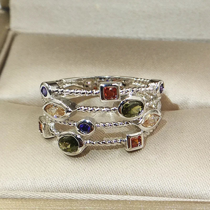 Y2K Gemstone Silver Ring