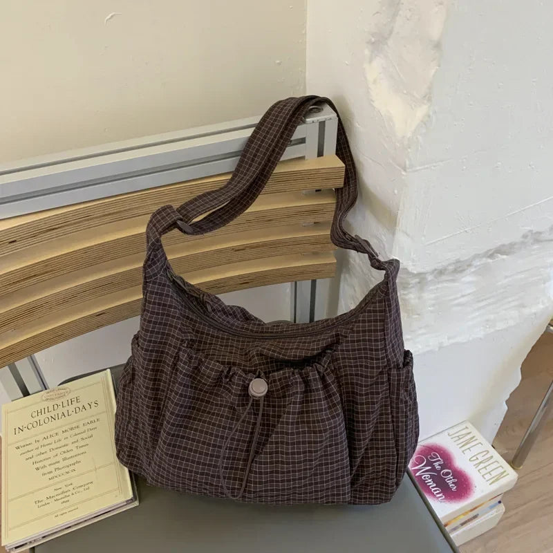 Y2K Plaid Shoulder Bag