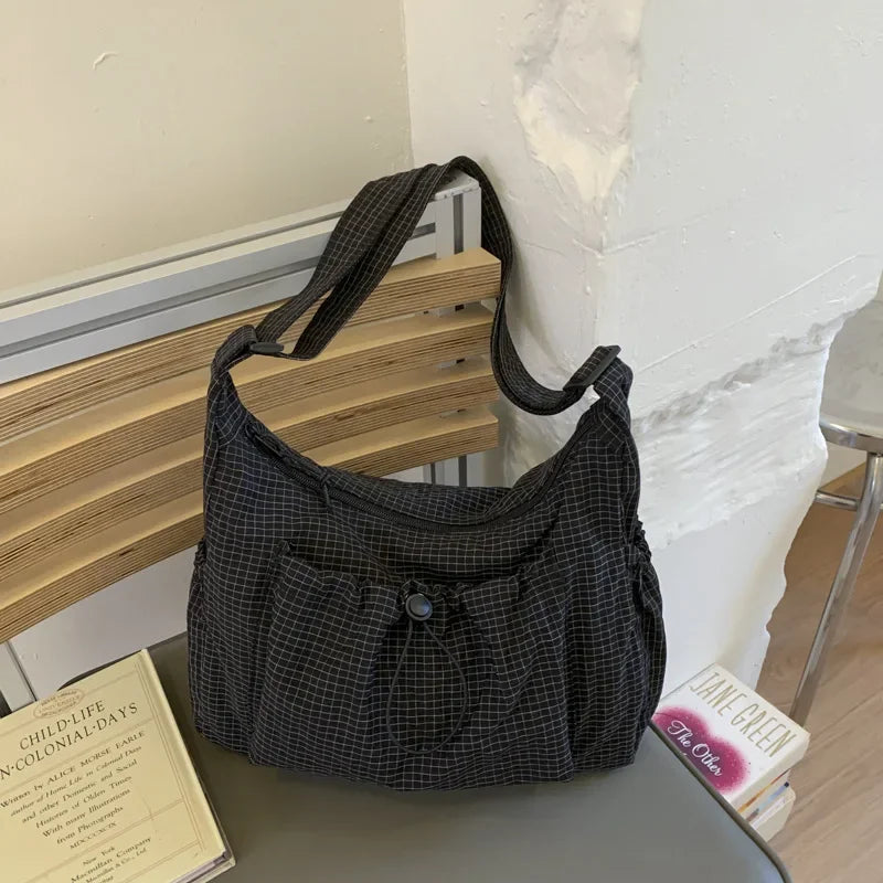 Y2K Plaid Shoulder Bag