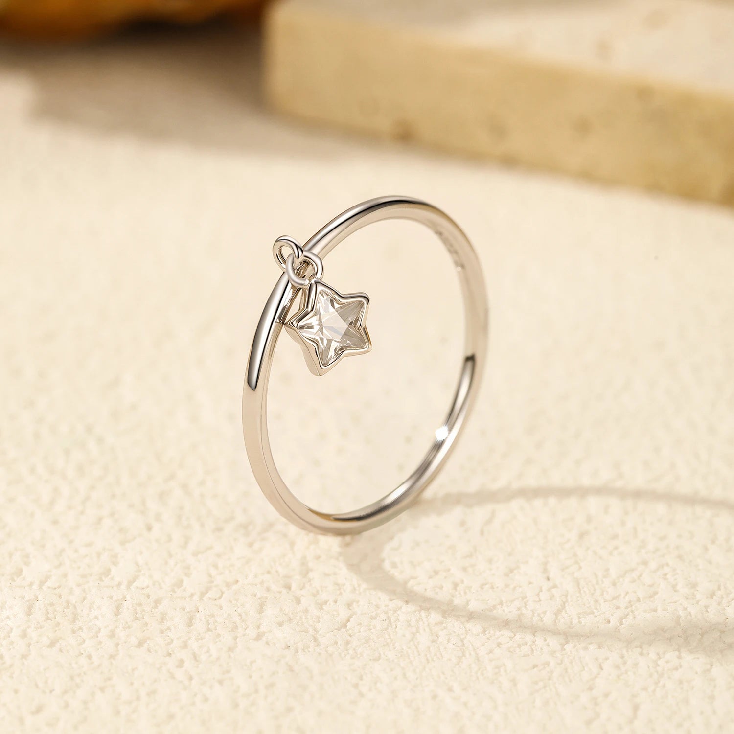 Y2K Silver Star Charm Ring