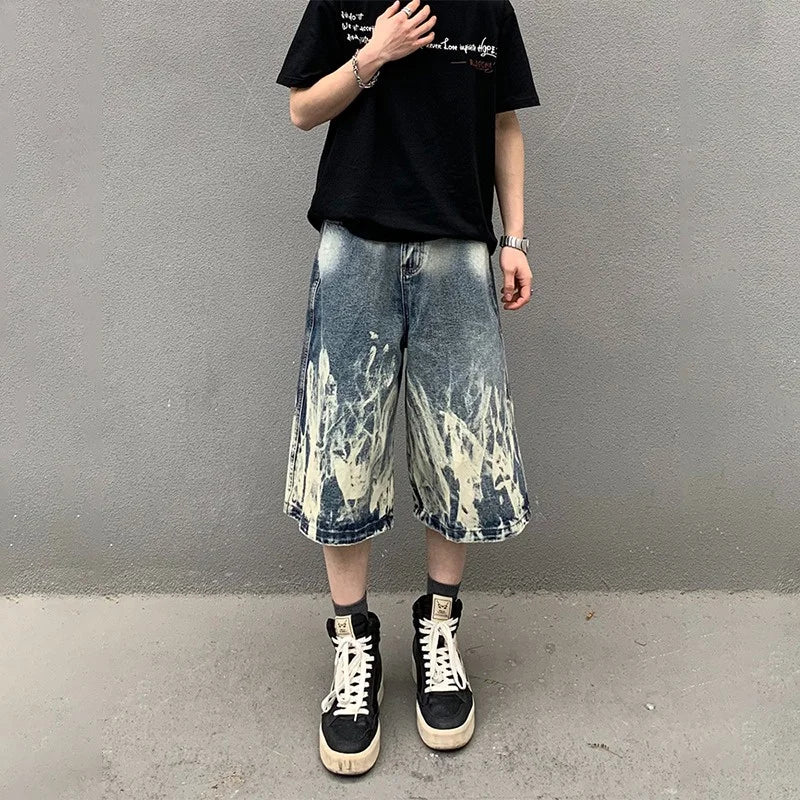 Straight-leg Baggy Tie Die Jorts