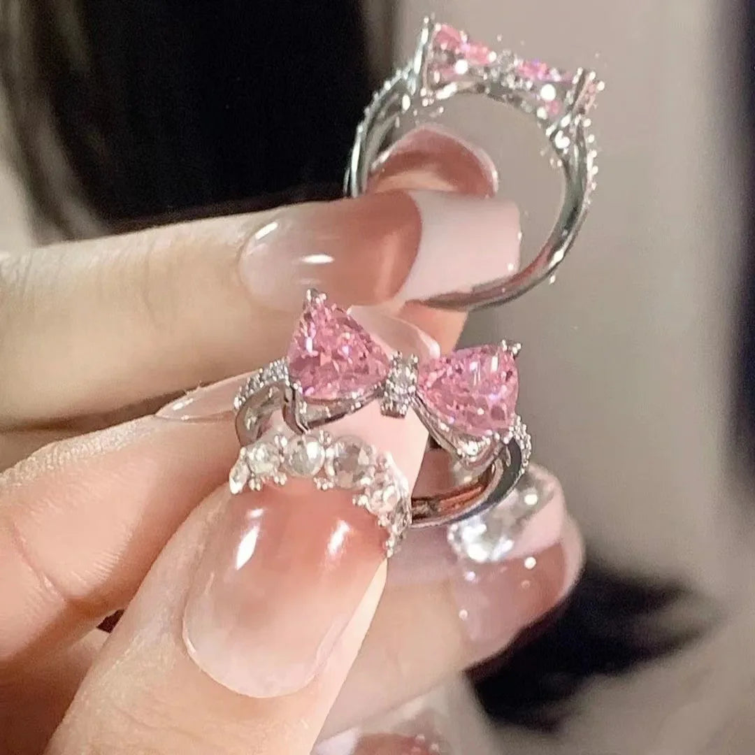Pink Bow Y2K Ring