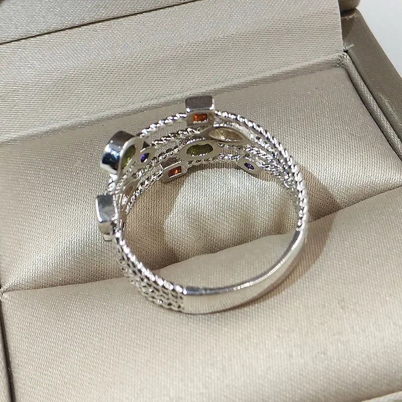 Y2K Gemstone Silver Ring