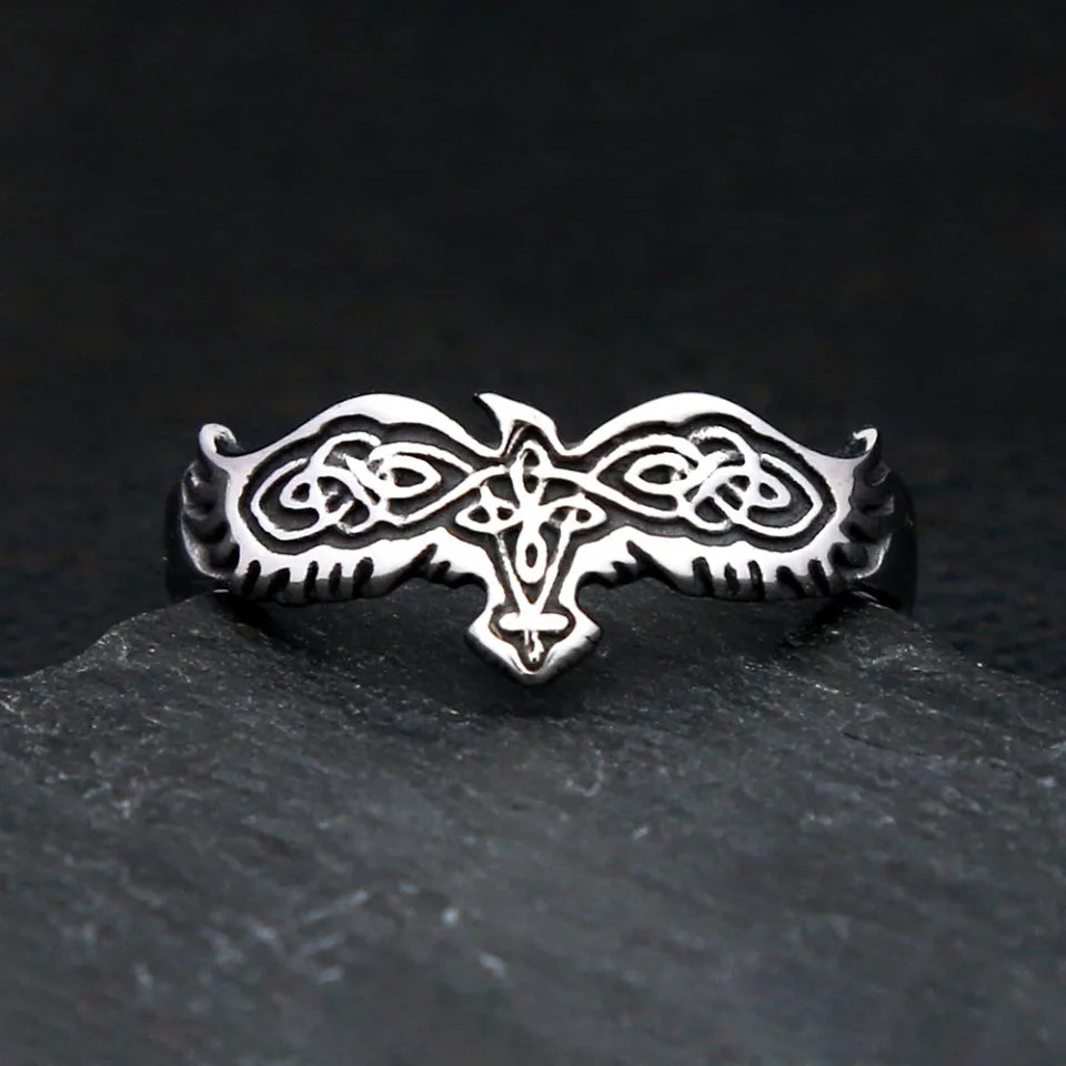 Y2K Silver Eagle Ring