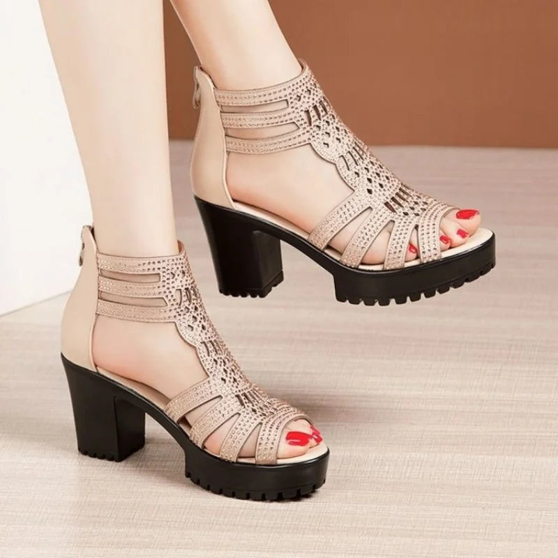 Y2K Casual Low Heel Sandals