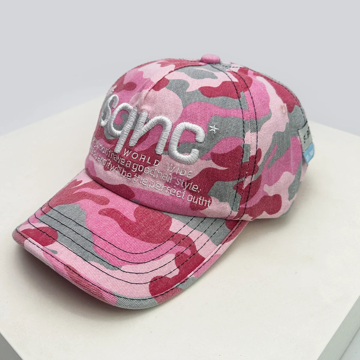 Y2K Camo Embroidered Cap