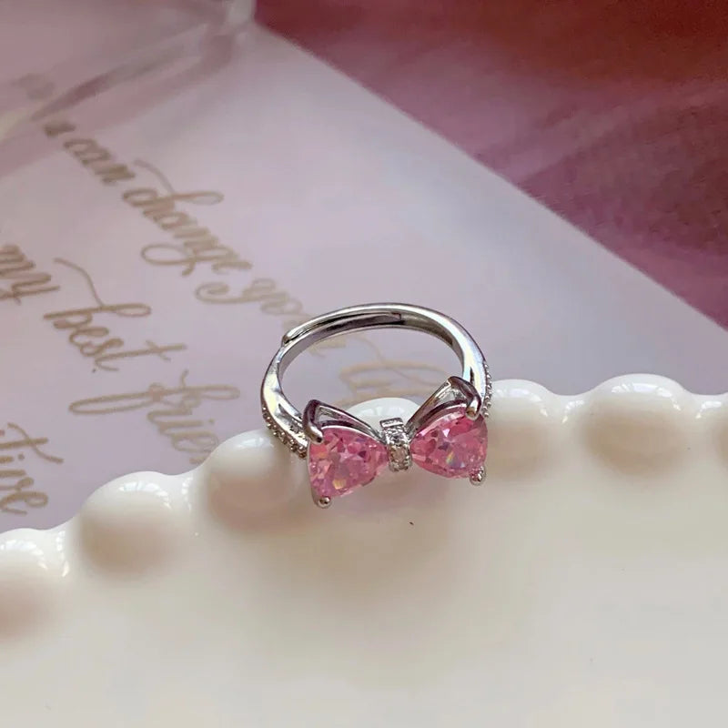 Pink Bow Y2K Ring