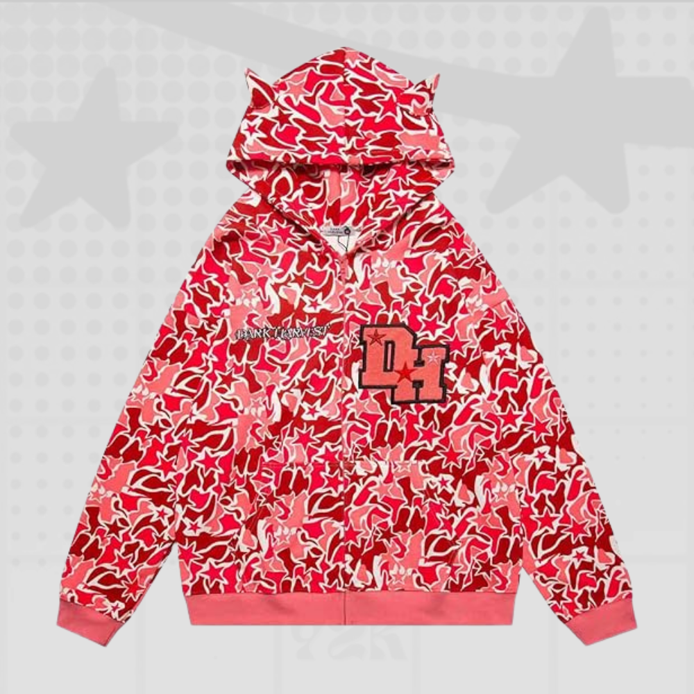 Full Zip Y2K Camo Hoodie
