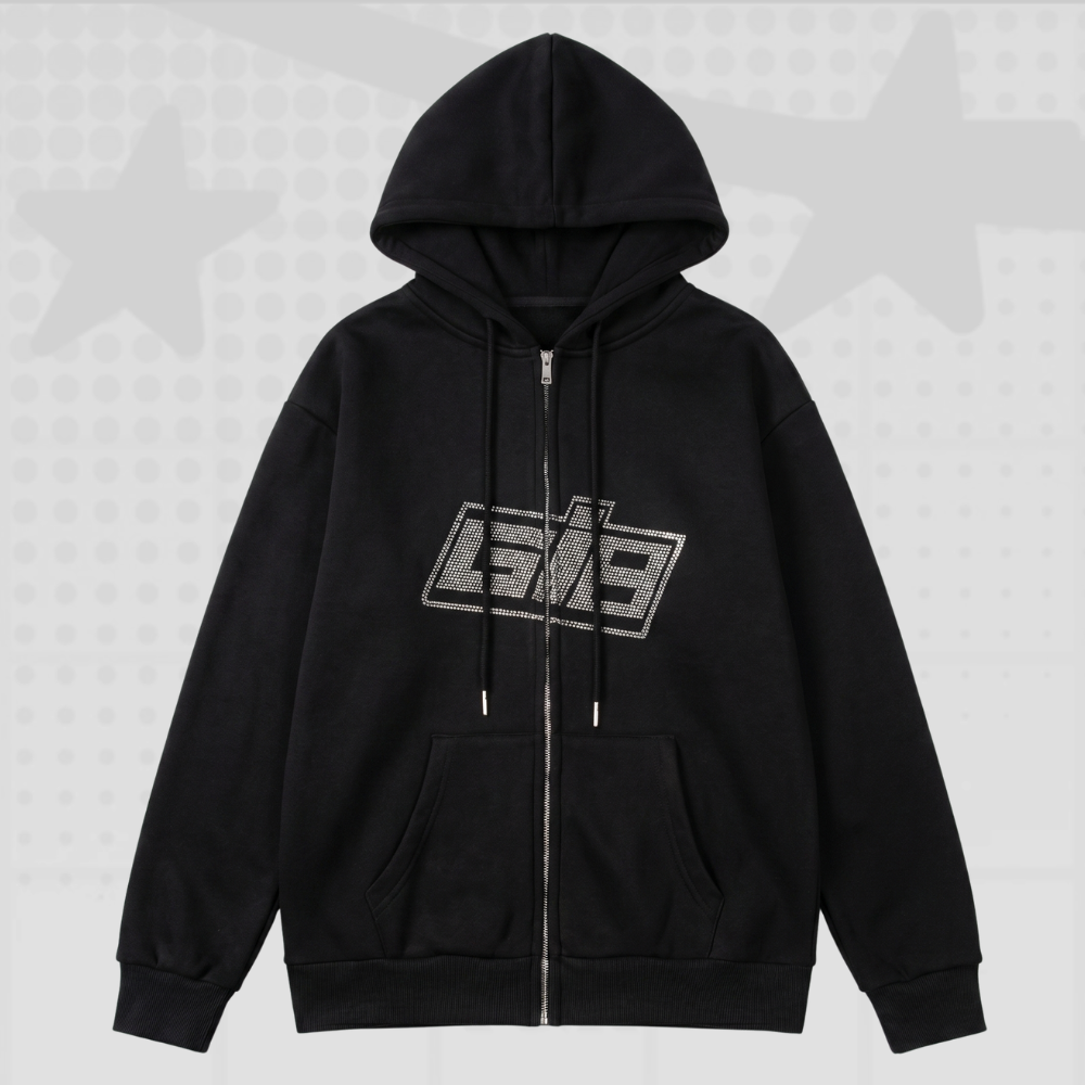 Y2K Casual Rhinestone Hoodie
