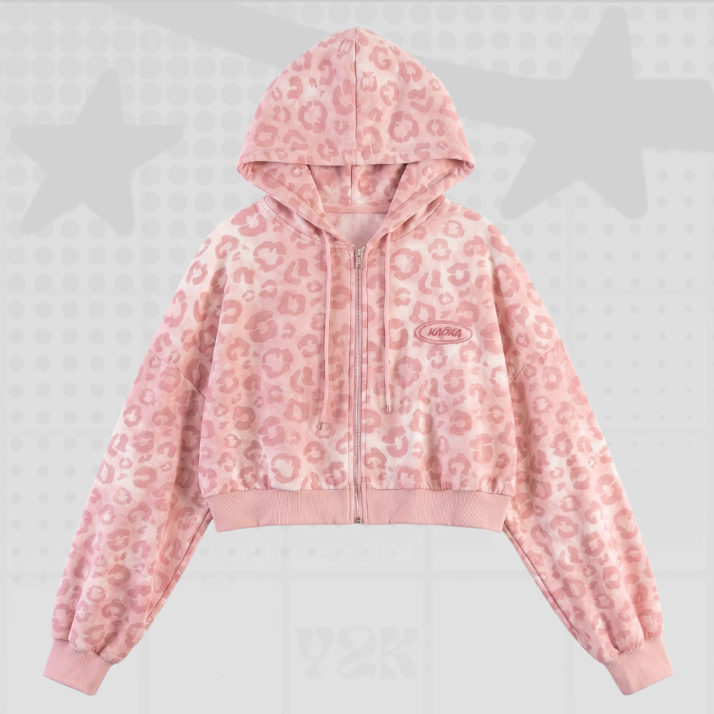 Pink Full Zip Hoodie Y2K