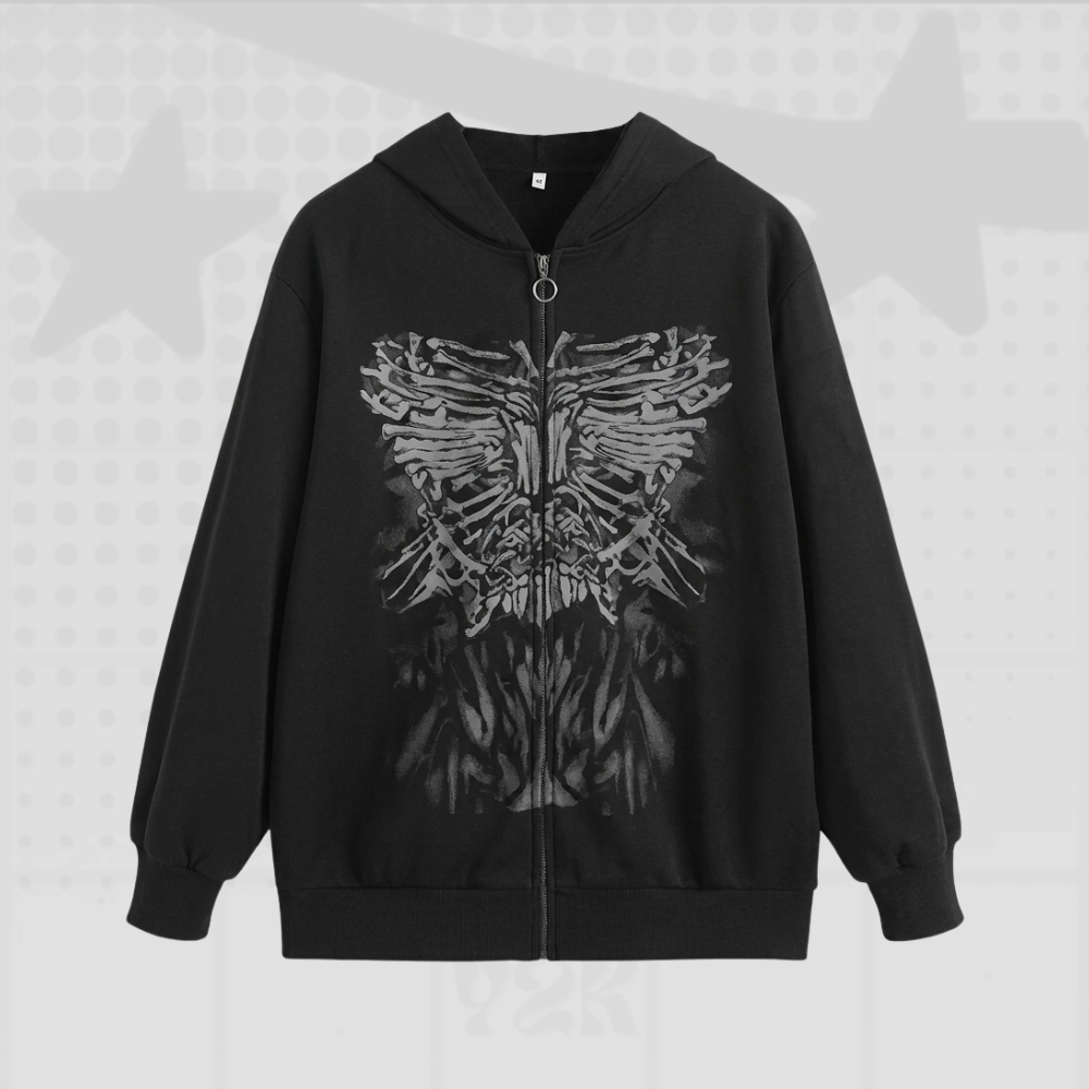 Women's Y2K Vintage Zip Up Hoodie