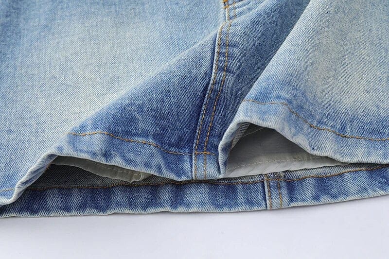 Belted Y2K Denim Skirt